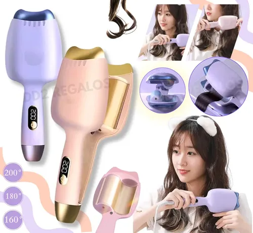 Buclera Rizador De Pelo Rulero Doble Barril 32mm Forma Gato