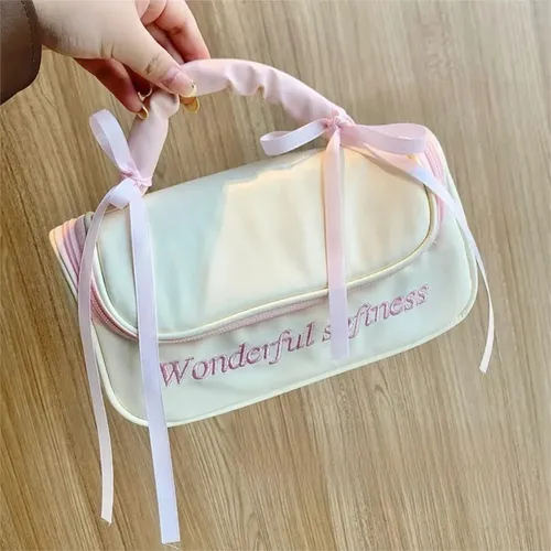 Pz Neceser De Maquillaje Impermeable Con Lazo Para Mujer