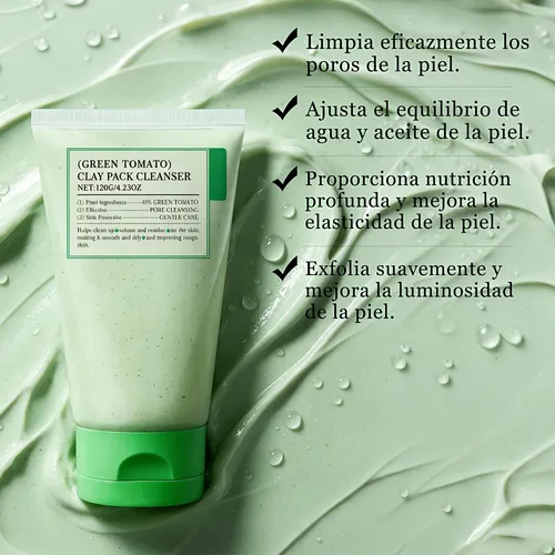 2pcs Green Tomato Clay Mask,mascarilla De Arcilla Para