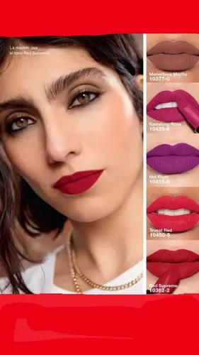 Labial Avon Ultra Matte Rojo Mate Con Fps 15