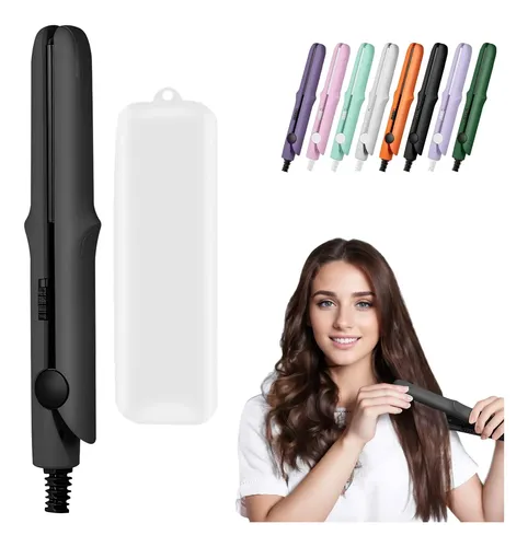 Minirizador De Pelo 2 En 1 Con Varilla Rizadora, Plancha Pla