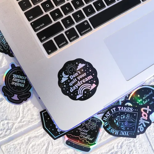 100 Pcs Holographic Positive Affirmation Stickers To The Sta