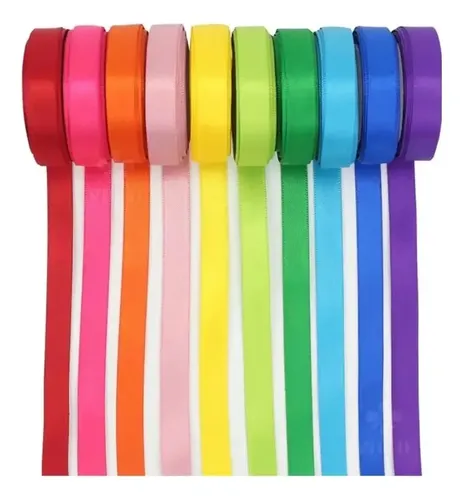 10 Rollos De Cinta Popotillo De 2 Cm, 230 M Arcoíris