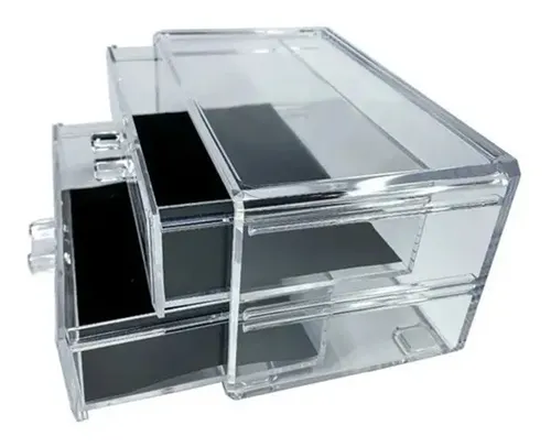 Organizador Acrílico De Maquillaje 2 Cajones Apilable O01507