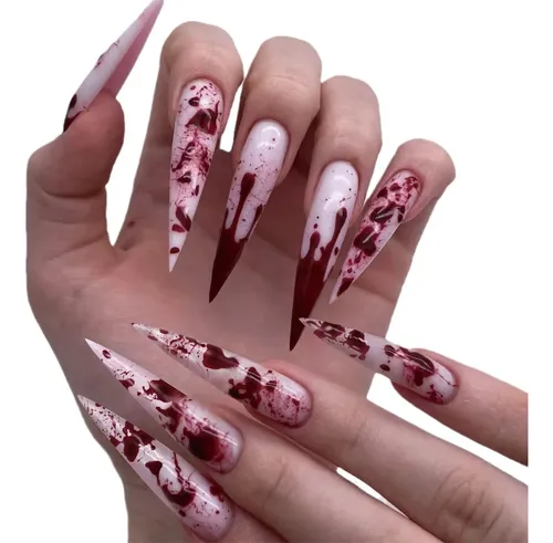 Ropa De Halloween, Manicura Francesa, Uñas Largas Y Ty-299