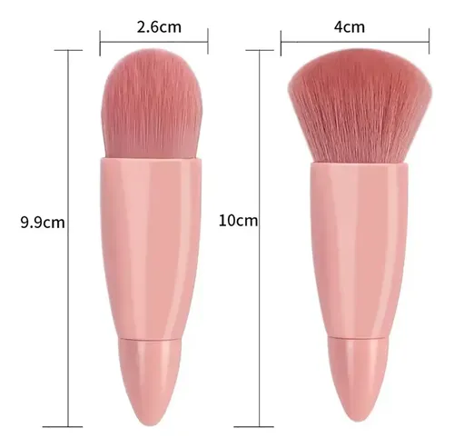 Set 5 Mini Brochas Maquillaje Estuche Espejo Portatil Viaje
