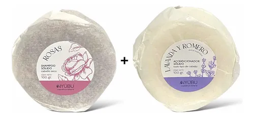 Combo Shampoo Y Acondicionador Solido Pelo Seco Nyübu 100g