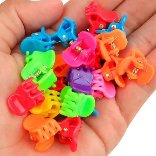 Mini Ganchos Broches Ganchitos Pelo Colores Formas X50 Unid
