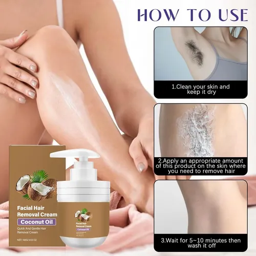 Crema Depilatoria Facial Con Aceite De Coco 2×120 G