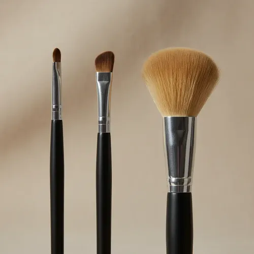 Set X3 Maquillaje Brocha+2 Pincel Ojos Pelo Natural +estuche