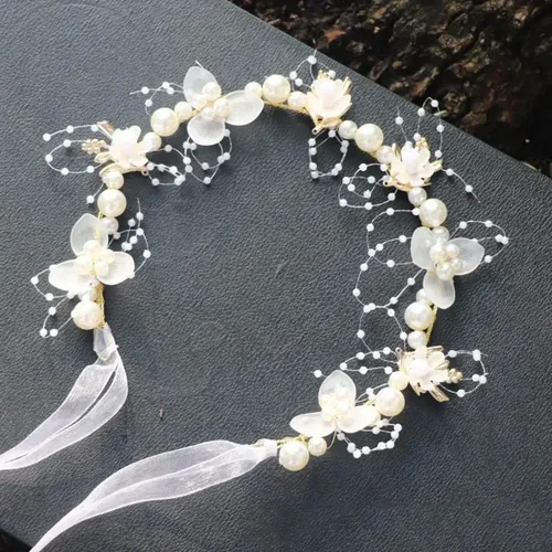 Tocado De Novia Con Corona De Flores De Princesa For Niña Qd