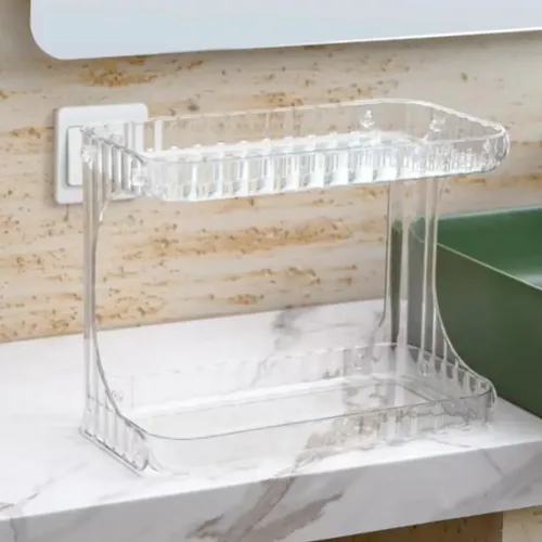 Soporte 2 Niveles Colgante Autoadhesivo De Pared Mesa Negro