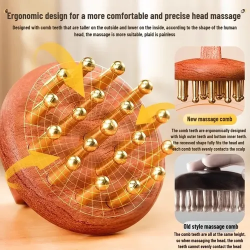 Cepillo Comb Copper Sha Gua Para Masaje Meridiano De 24 Cabe 1pc