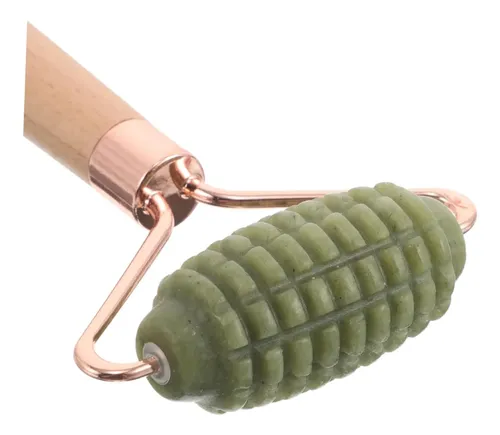 Rodillo Facial De Jade Verde Madera Ergónomico Para Ojos