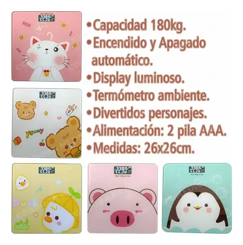 Balanza Personal Digital De Baño Personajes Digitos 180kg