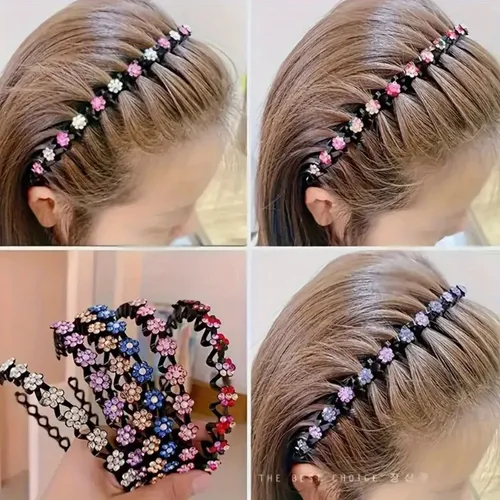 Vincha Peineta Con Strass Y Cuentas X4 Mujer 4 Pieces/pack