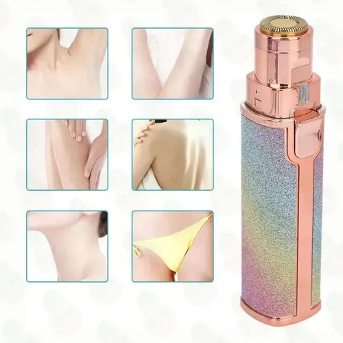 Depilador Removedor Cejas/vello 2 En 1 Usb Mujer Arcoíris Recargable Portátil Precisión Facial Indoloro Compacto Diseño Elegante
