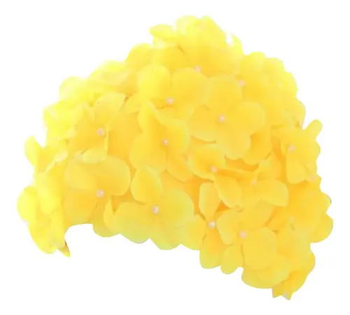 Gorro De Baño De Flores, Amarillo, Para Mujer