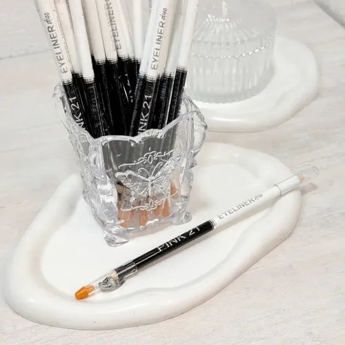 Delineador De Ojos Lapiz Crayón Duo Blanco Negro Pink 21