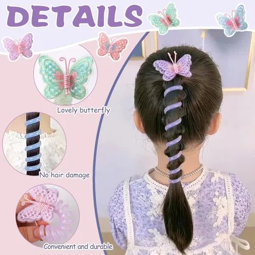 Lazos For El Cabello En Espiral Con Forma De Mariposa C