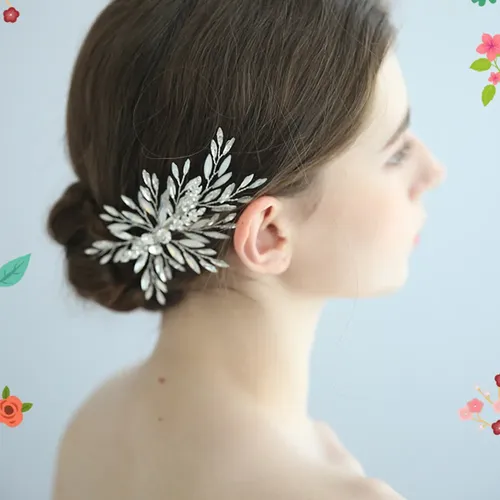 Broche De Pelo De Cristal Para Boda Elegante Y Hermoso
