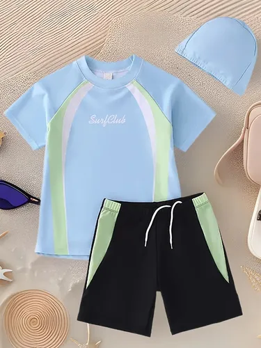 Set De Baño Niño 3 Piezas Rashguard Gorra