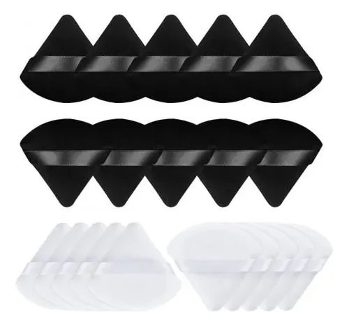 20pzs Esponjas De Polvo Triangulares Para Polvo Facial,