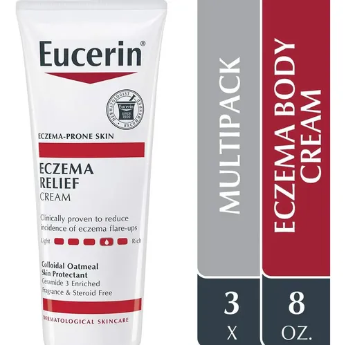 Crema Eucerin Alivio Eczema 3 Tubos 226.8 G Hidratante