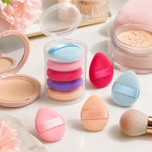 Set X5 Mini Esponja Puff Para Dedo Maquillaje En Polvo