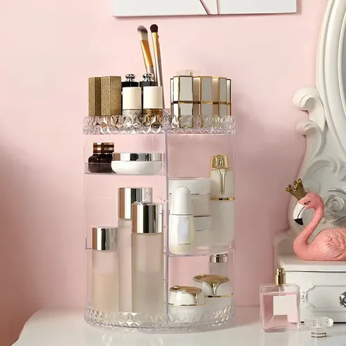 Organizador Maquillaje Cosmeticos 4 Pisos Giratorio Acrílico