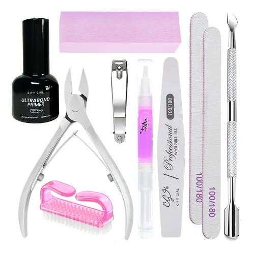 Kit Preparación Uñas Gelificadas Esmaltado Uv Semipermanente