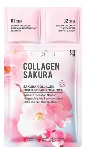 Mascarilla De Colágeno En Tres Pasos Sadoer Sakura Delicate