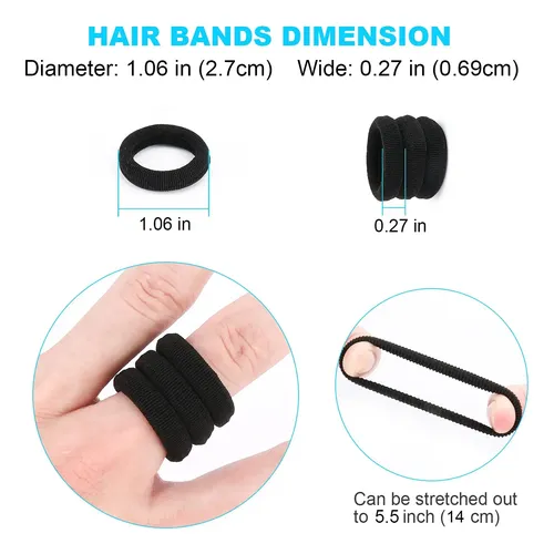 Cintas Para El Pelo Qarwayoc De Algodón Negro Para Niñas, 2,