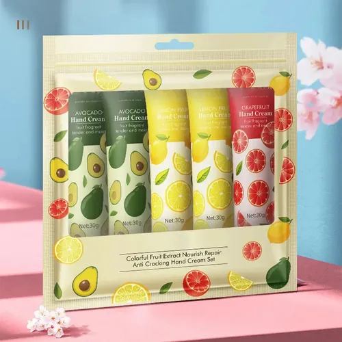 Set 5 Cremas Manos Frutales 30g Hidratantes
