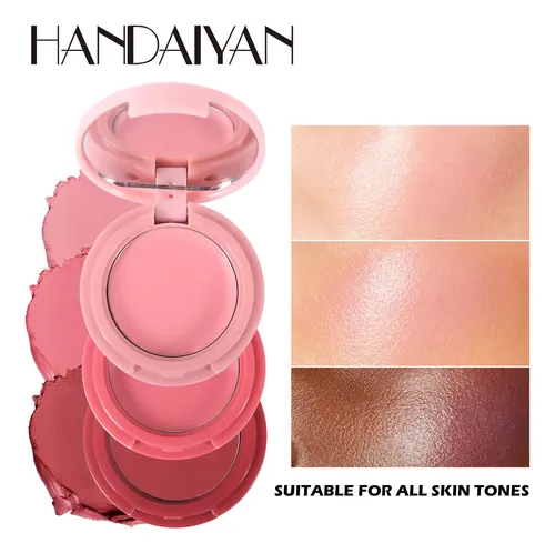 Paleta 3 En 1 Plegable Rubor Sombras Labial Crema
