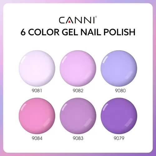 Kit De Esmaltes De Gel Canni 6 Colores 9 Ml Purple