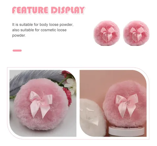 Polvo Corporal Puff Pink Bowknot Powder Fluffy Powder, Bhjh