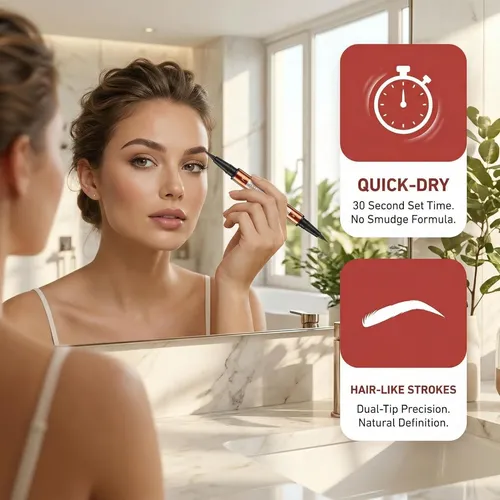 Lápiz De Cejas Dual Ultra Preciso Yanqina 5 Tonos