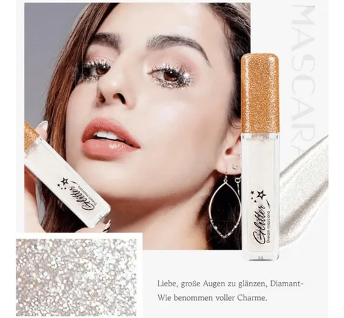 Máscara Waterproof Con Glitter Brillante Modelo 006