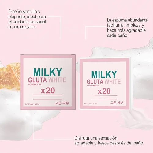 Jabón Corporal Con Leche Y Glutatión 70 G-1pack