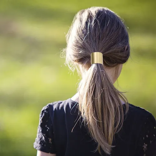 4pcs Golden Metal Hair Bands Elastic Hair Ties For Women