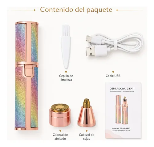 Depiladora Cejas Facial 2 En 1 Recargable Usb Blawless