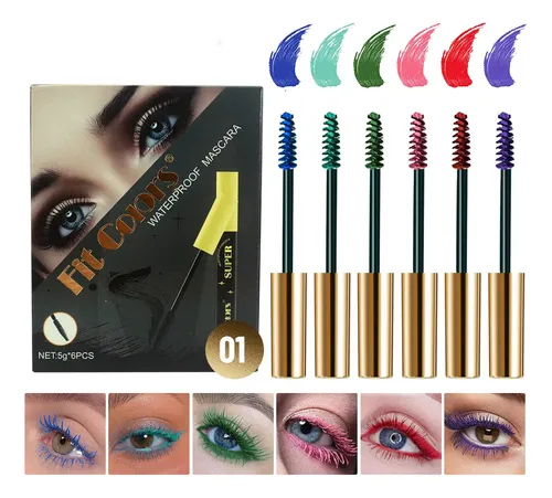 Set De Rímel Con Tapa Dorada De 6 Colores, Alargador Y Rizad