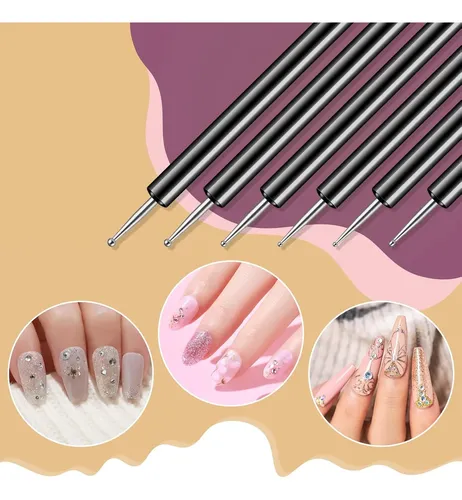 6 Cepillos De Uñas De Doble Punta Para Dibujar, Tallar Y Pun 6pcs