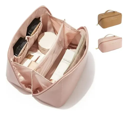 Bolsa De Maquillaje De Viaje Impermeable, Rosa, Grande, Orga