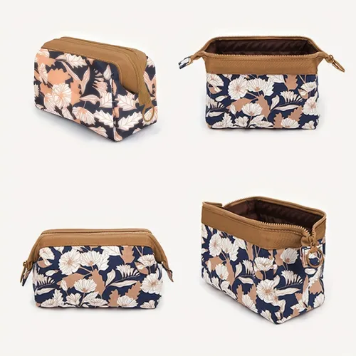 Bolsa De Almacenamiento Tipo Bolsa En Bolsa, Bolsa De Cosmét 1 Pack Of Blue Powder Thread Floral