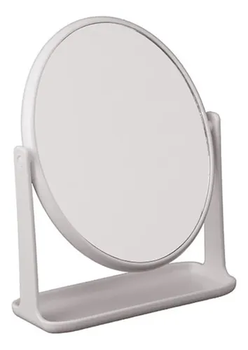 Espejo Maquillaje Plegable Aumento Doble Faz Apoyar Portatil Marco Blanco