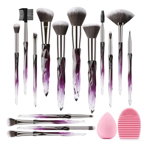 Juego De Brochas De Maquillaje Kingtree Purple Crystal, 15 U