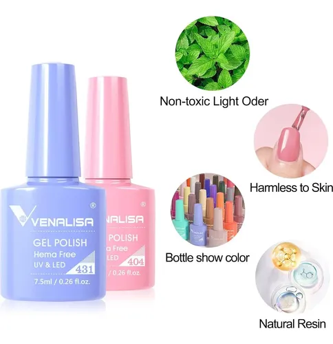 Conjunto De Esmalte En Gel Venalisa Vip4 60 Colores 7.5 Ml