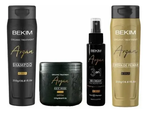 Kit Argan 4oils Shampoo+mascara+c Peinar+bb Serum Bekim